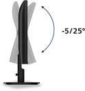 Zijaanzicht van de monitor met een kantelhoek van -5/25 graden.