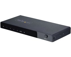 StarTech.com 4-Port 8K HDMI Switch, HDMI 2.1 Switcher 4K 120Hz HDR10+, 8K 60Hz UHD, HDMI Videoschakelaar 4 In 1 Out, Automatisch of Handmatig Schakelen, Inc. Power Adapter en Afstandsbediening