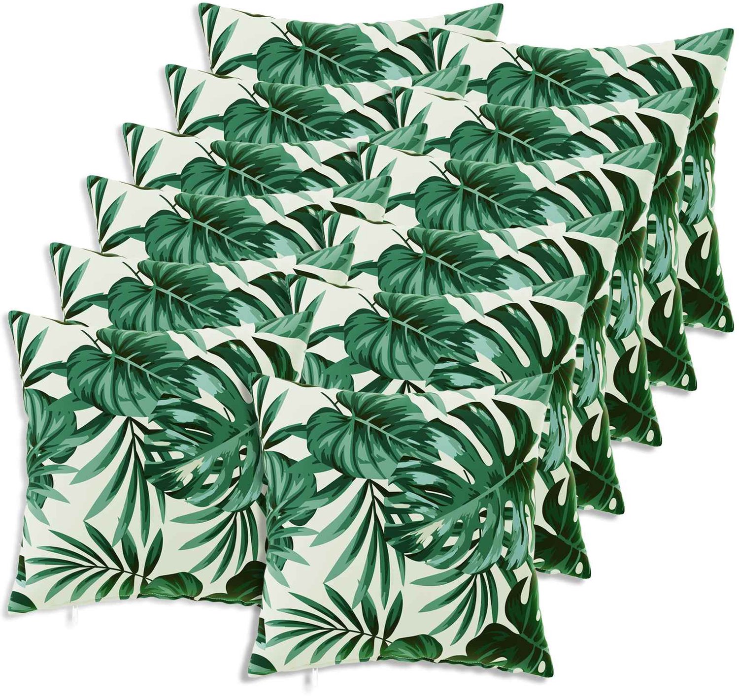 vidaXL Dekenkussen - 12 - st - HEERLEN - Bladpatroon - 45 - x - 45 - cm - Polyester