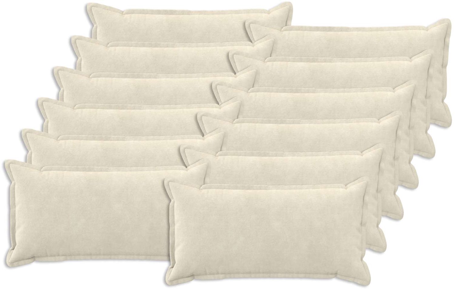 vidaXL Dekenkussen - 12 - st - HOUTEN - Crèmekleurig - 40 - x - 80 - cm