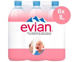 Evian | 100% RPET | 6 x 1 liter