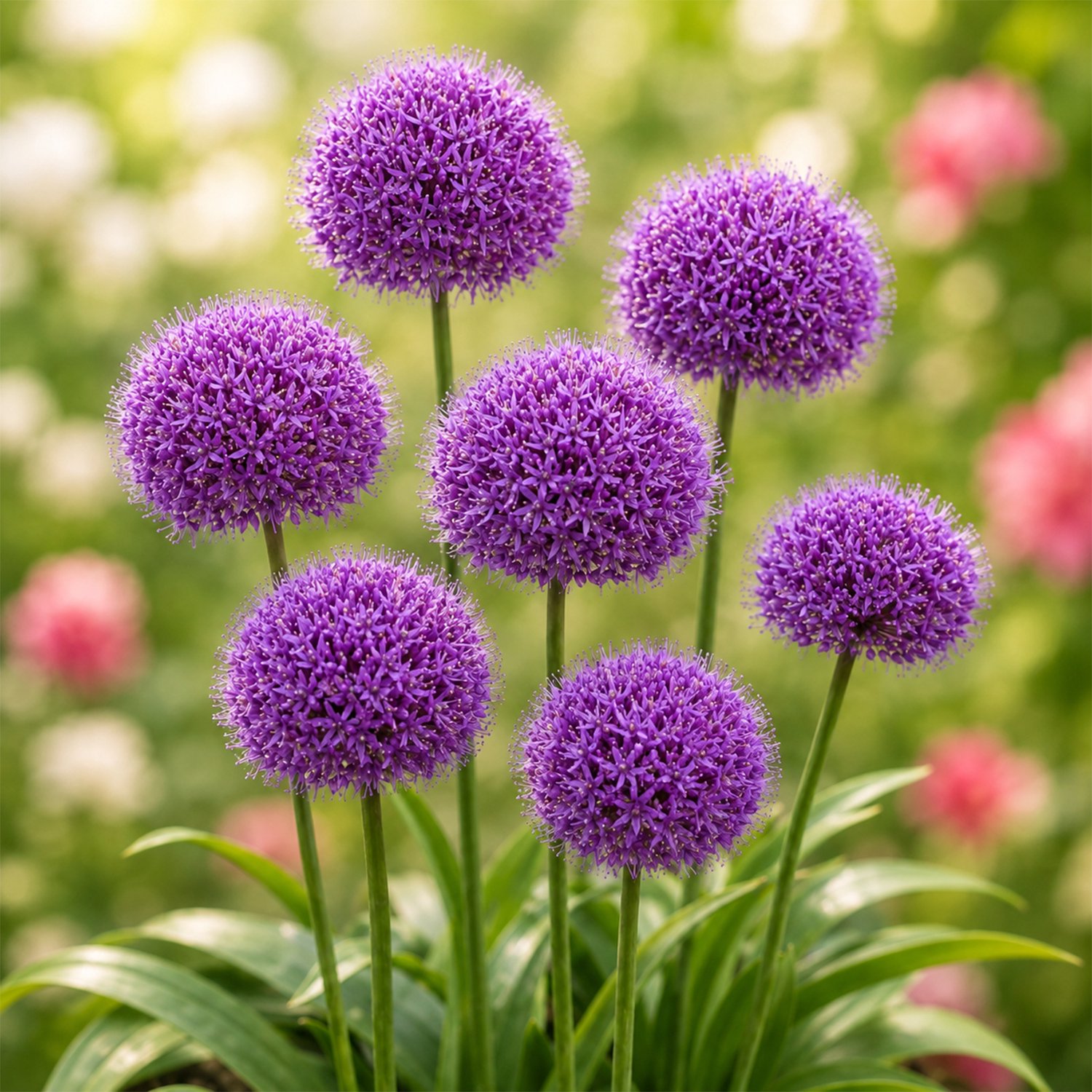 Alliumbollen Aflatunense (Hollandicum) 20 stuks – Paarse Sierui Bloembollen – 60-85 cm – Voorjaarsbloeier – Met juten zakje, schepje en plantinstructie