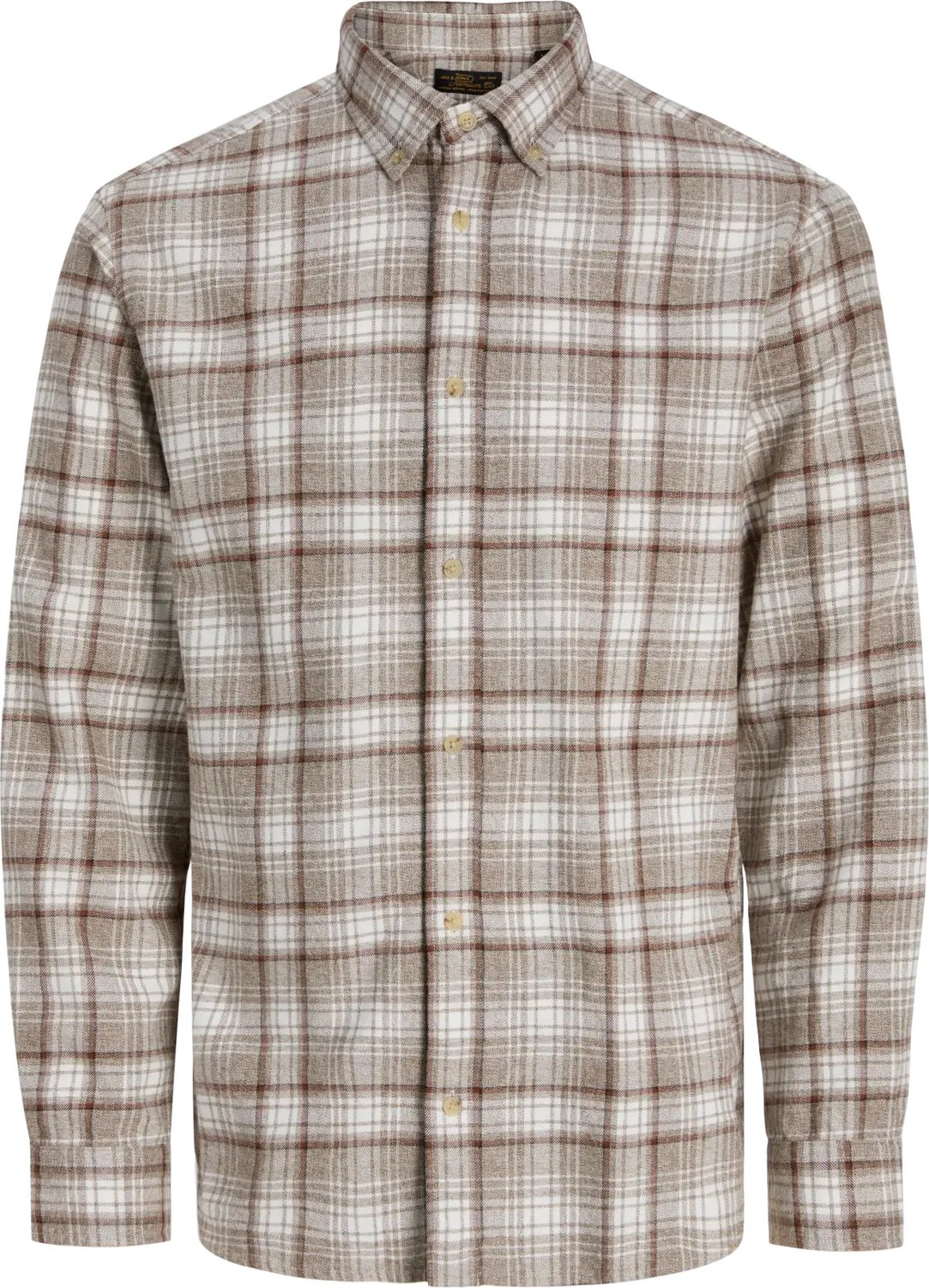 Harvey check shirt regular fit - twill - bruin (plaza taupe)