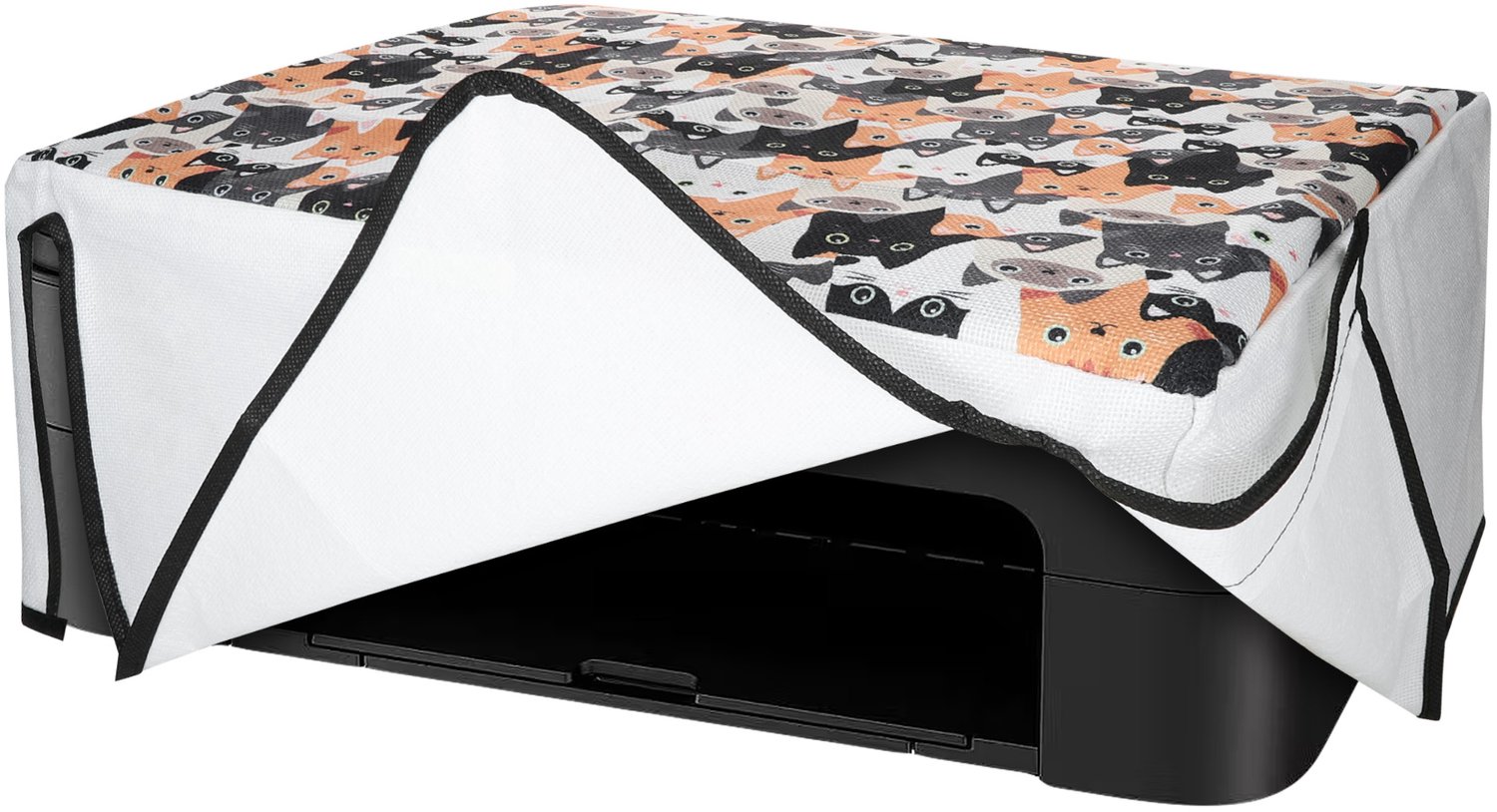 kwmobile linnen hoes geschikt voor Canon Pixma TS3350 / MG7750 Serie cover - Printer beschermhoes - Katten design