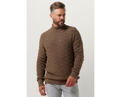 Cast Iron Mock Neck Cotton Soft Boucle Turtle Truien & Vesten Heren - Sweater - Hoodie - Vest- Bruin - Maat S