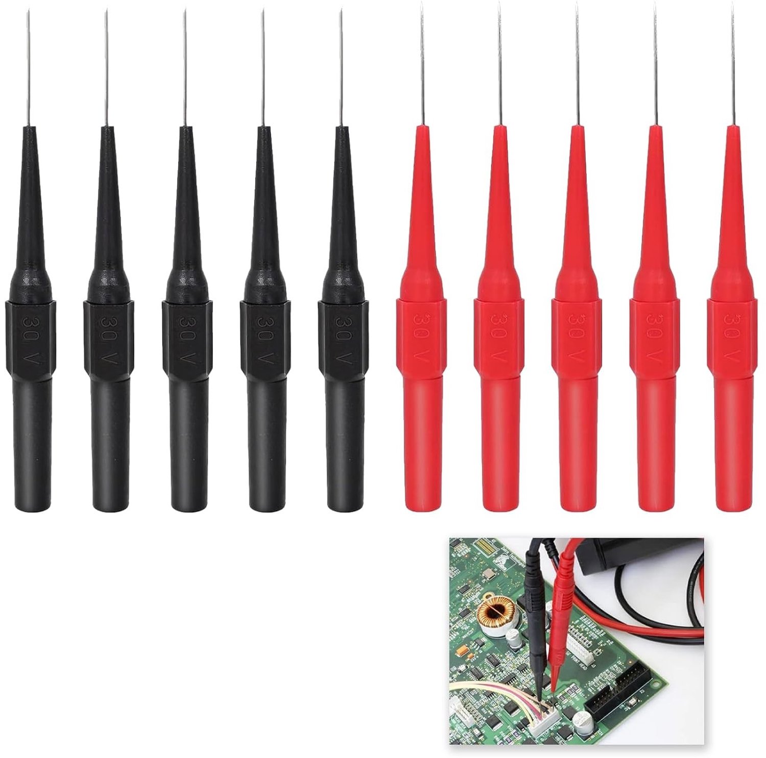10 Stuks Test Probes voor Multimeter, Professionele Digitale Multimeter Accessoires, Hoge Precisie, Roestvrij, 4mm Aansluitingen, Zachte Siliconen Testkabels