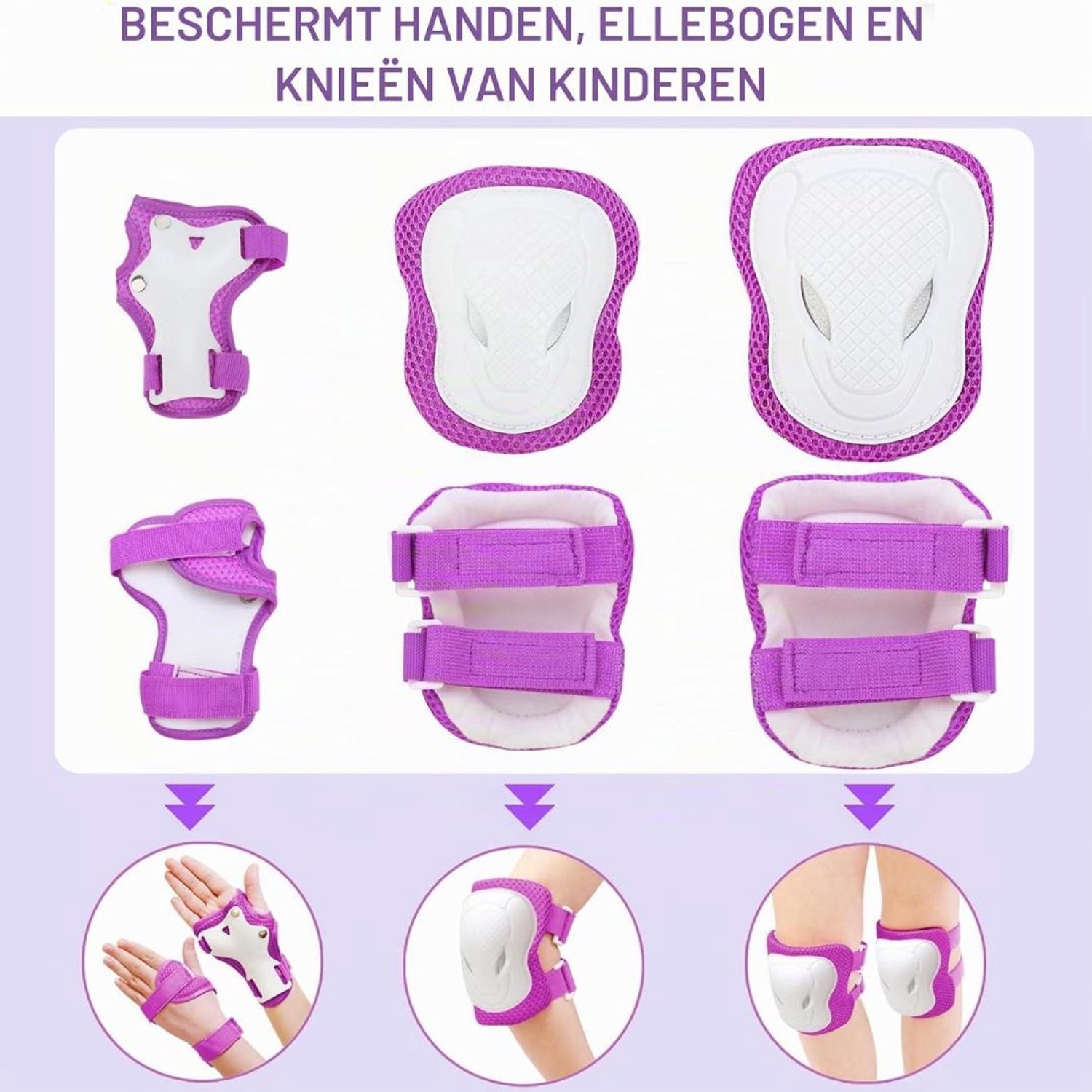 KLS® Fetshelm - Fietshelm Kind - Fietshelm Dames - Paars - 24cm x 19cm x 17cm