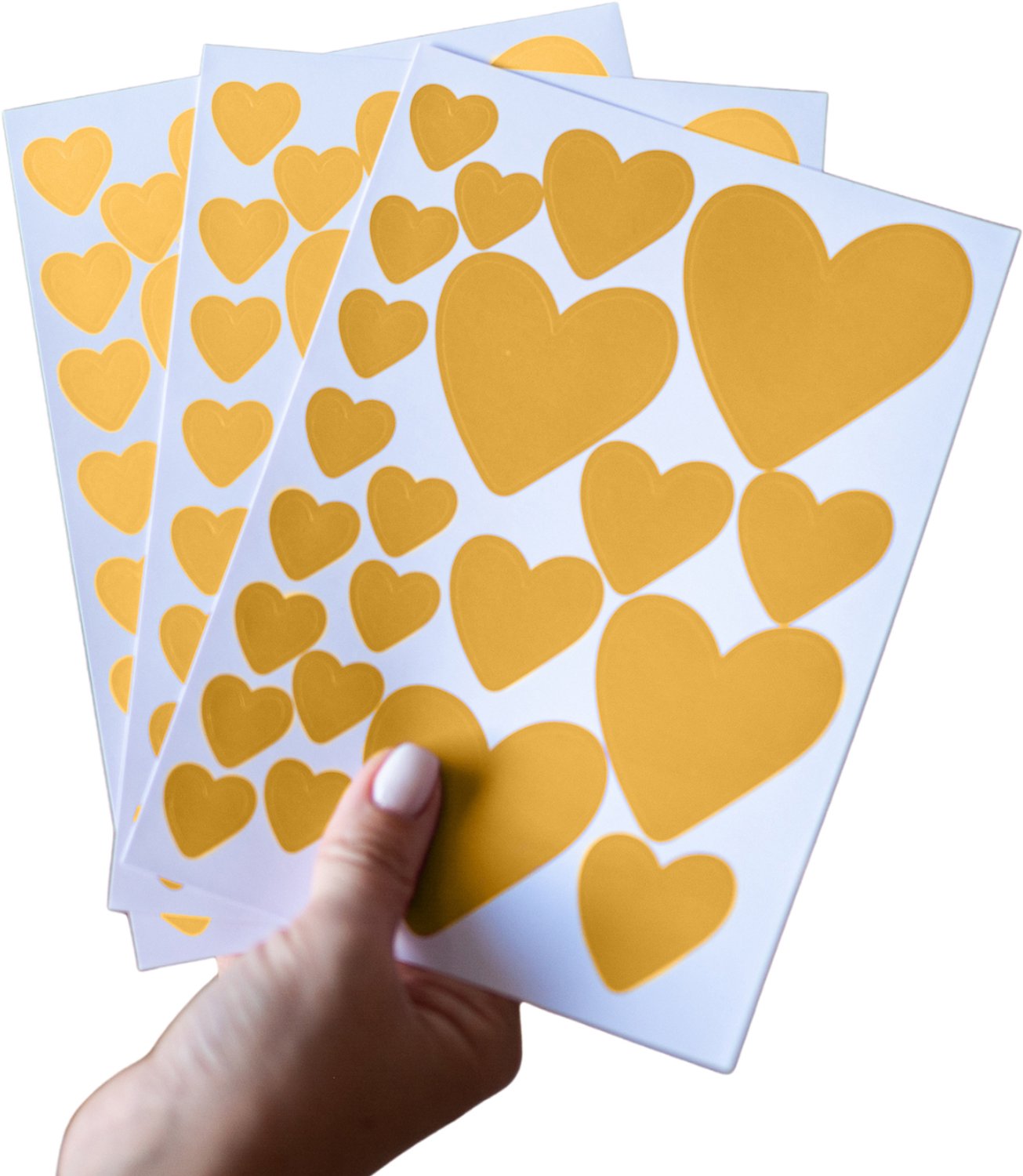 LILIMAUS Muurstickers kinderkamer - 132 hartjes - zelfklevend - geel