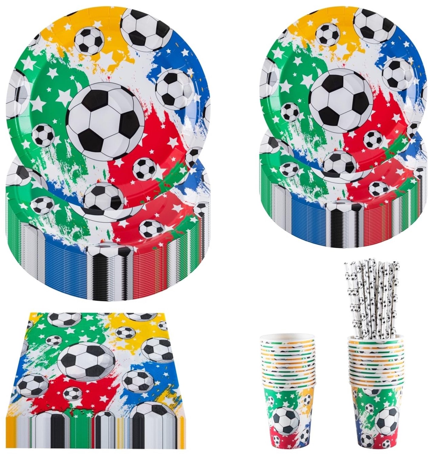 Football Party Set voor 25 Gasten - Borden, Bekers en Napkins