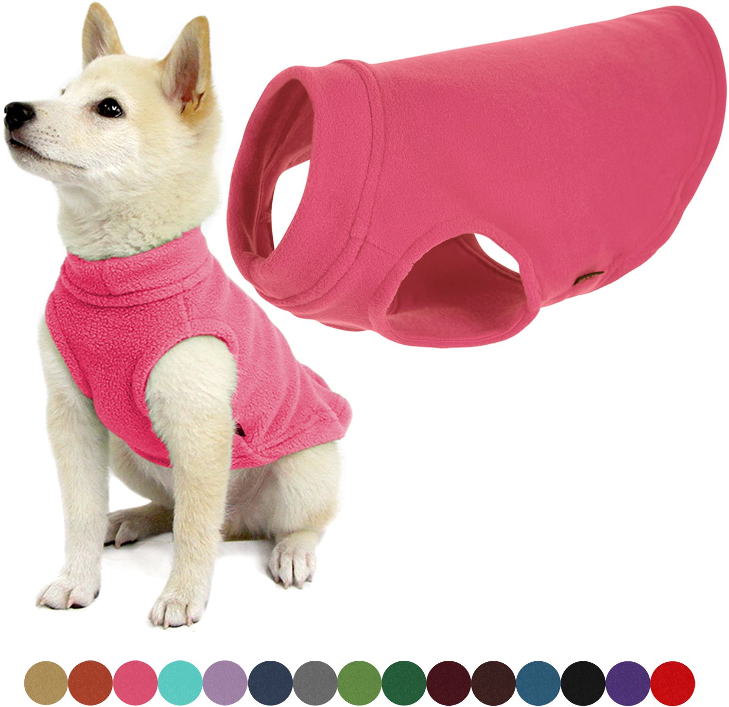 Gooby Stretch Fleece Vest Hondenjas - Warme hondentrui voor kleine honden - Roze - X-Small