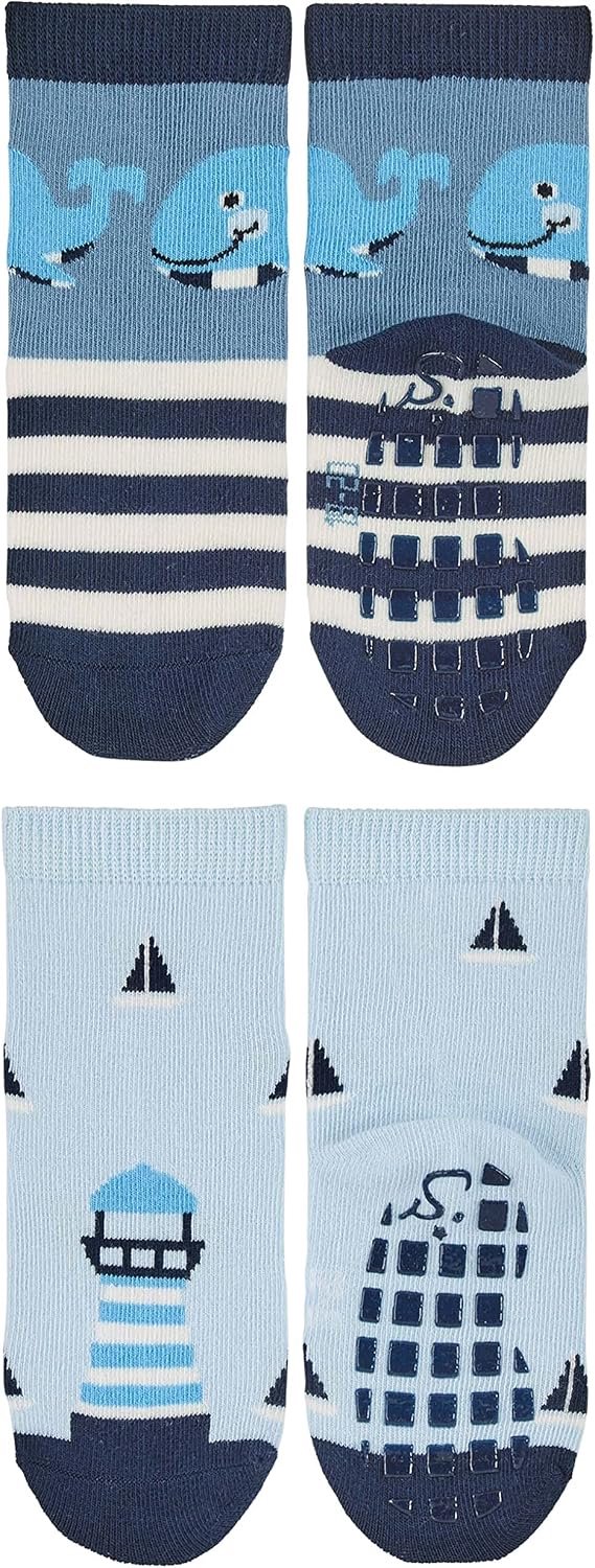 Baby Sokken 2-Pack Walvis & Vuurtoren - Antislip