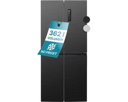 Bomann KG 7358 – Amerikaanse Koelkast - French Door - Cross Door Koel-vriescombinatie - 362 Liter - Total No Frost - Dark Inox