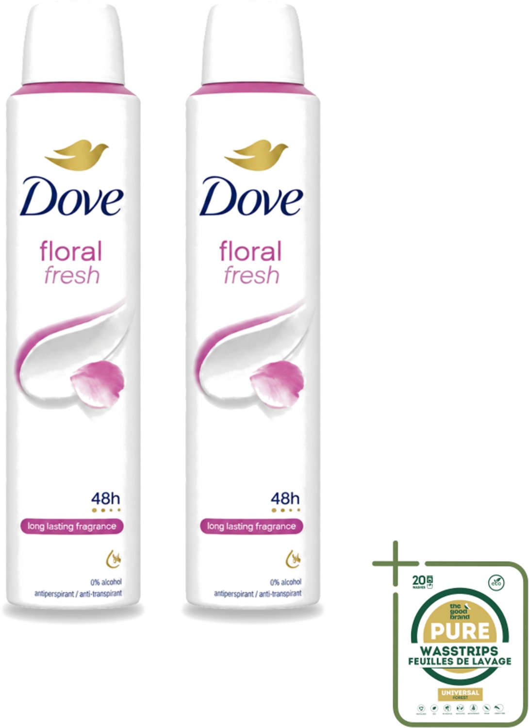 2 x Dove – Deodorant Spray – Floral Fresh – 200 ml - Wasstrips - Anti-transpirant Spray - Zweetvermindering - Geur - Bloemige Geur - Geurvermindering