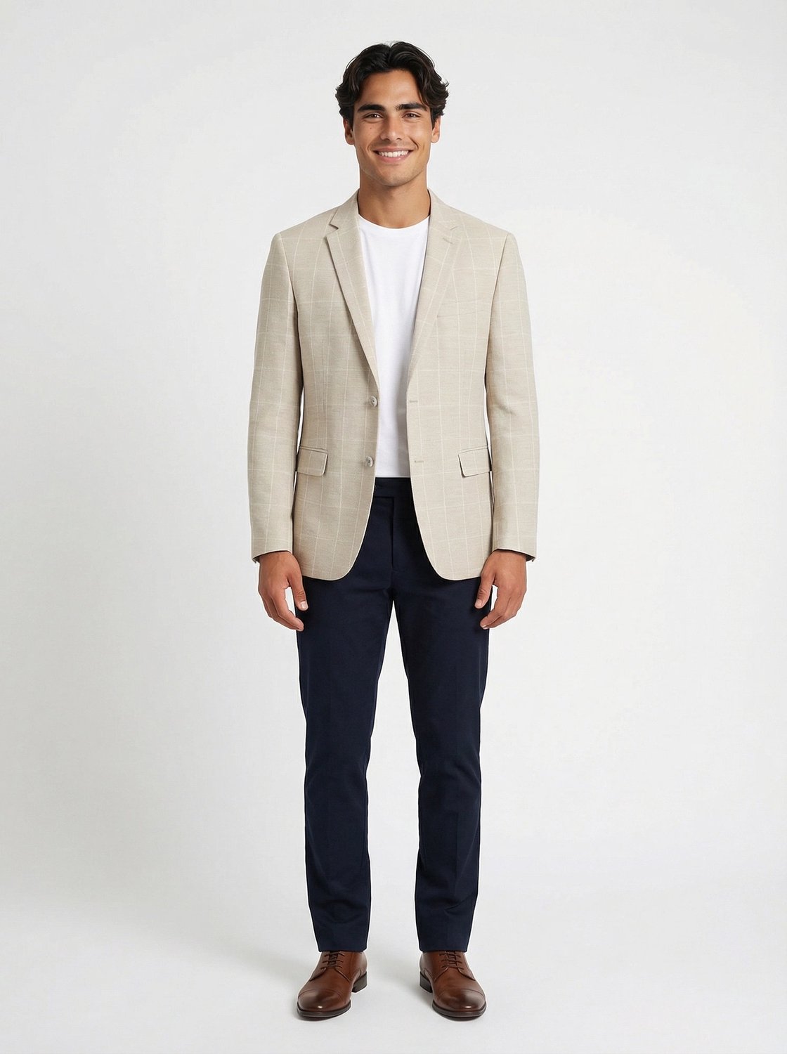 Colbert Geruit Sand Jersey "Kefira" - Mister Steven - De Heerenkamer Utrecht