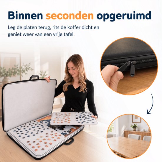 PuzzlePro Puzzelkoffer (Comfort) - 1000 stukjes - 73x53cm - Puzzelmap - Puzzelkoffer - Puzzeltafel - Portapuzzle - Puzzelbord - Puzzelmat - Puzzelplaat - Puzzelplank — cadeau in Spellen & Speelgoed - foto 2