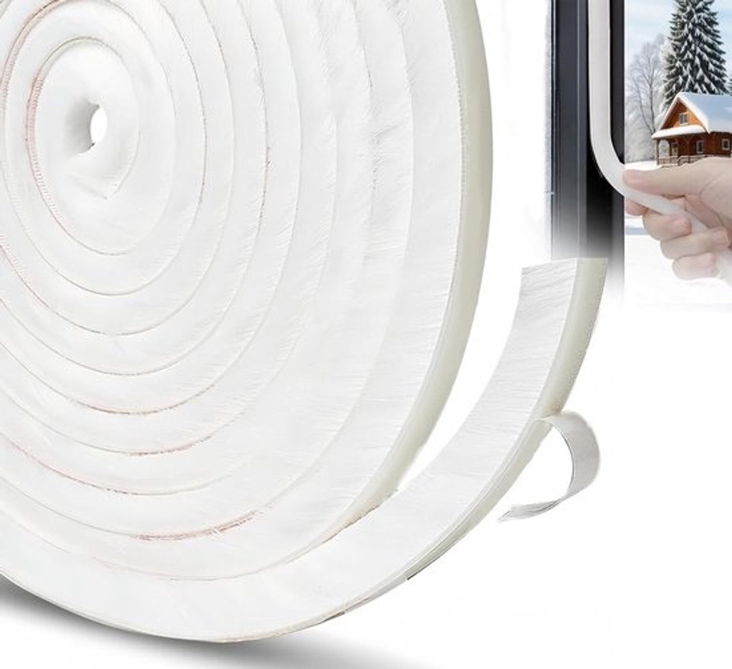 5 m tochtstrip voor deuren en ramen - Zelfklevende borstelweerstrip - 9 mm (B) x 9 mm (D) - Wit