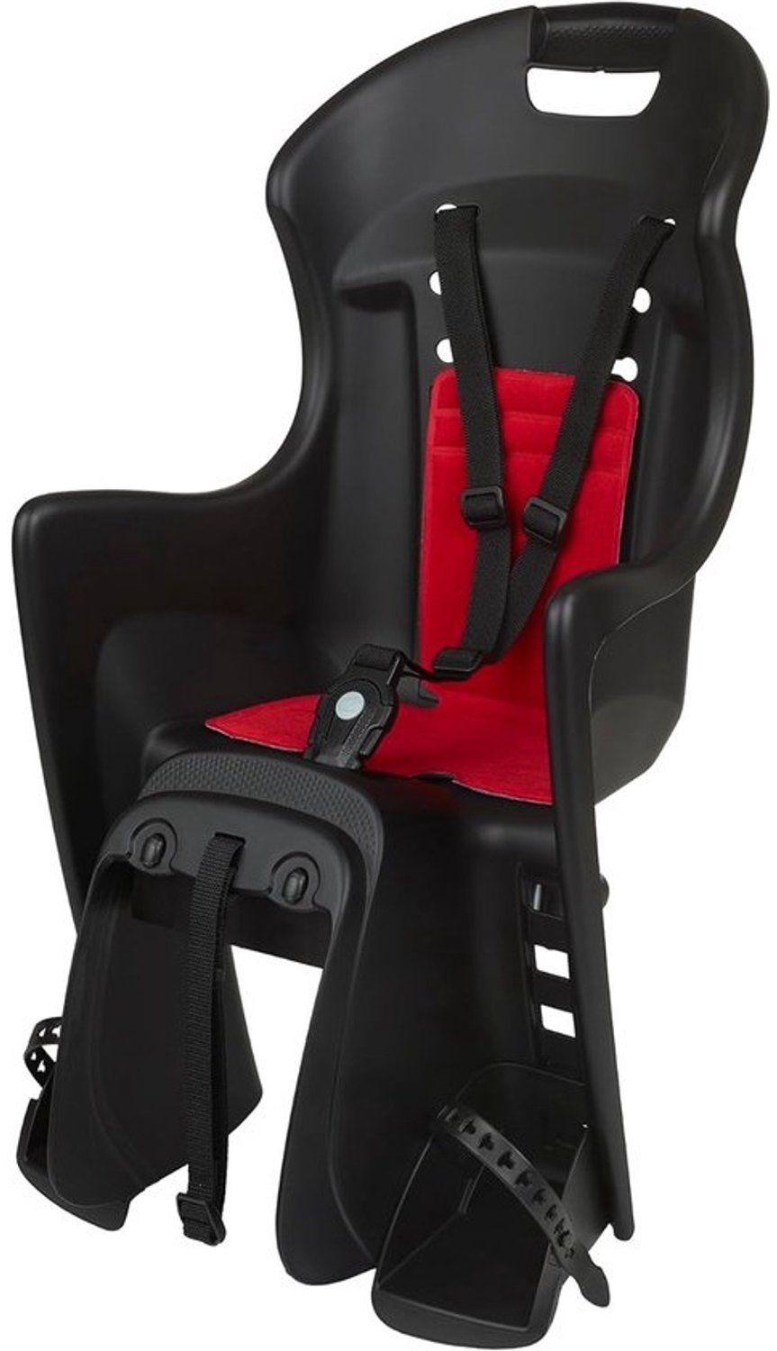 Kinderfietsstoel - Achterzitje - Veilig fietsen - Verstelbare voetsteunen - 9-22 kg - Zwart rood