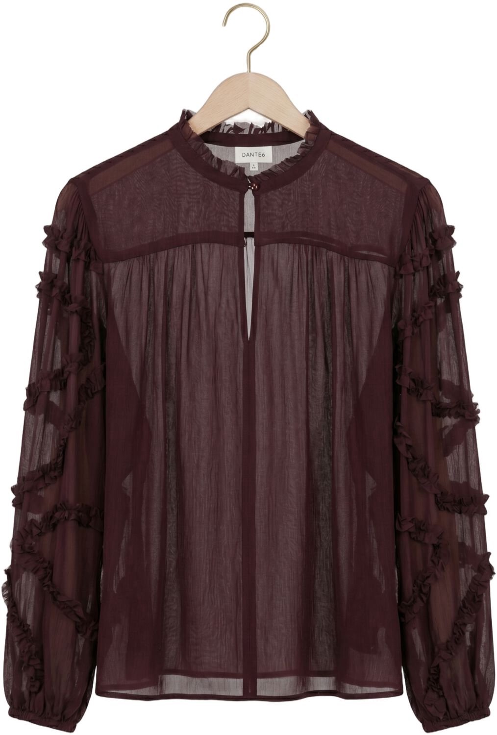 DANTE6 Lara Ruffle Detail Blouse Blouses Dames - Bordeaux - Maat 34