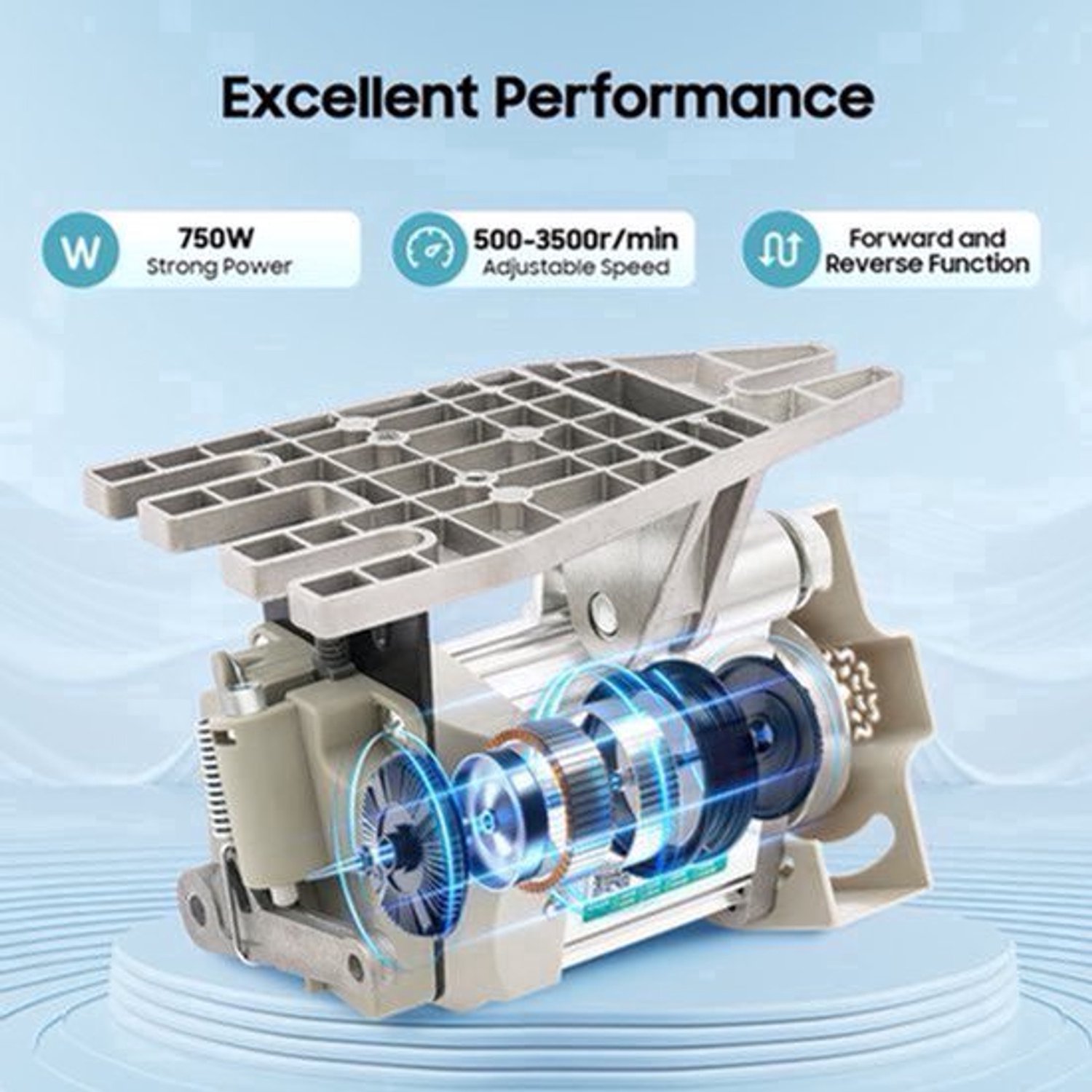 Industriële Naaimachinemotor 750 W - Brushless DC Motor - 500-3500 RPM Instelbaar - Aluminium En Koper - Voor Naaimachines En Mechanische Apparatuur