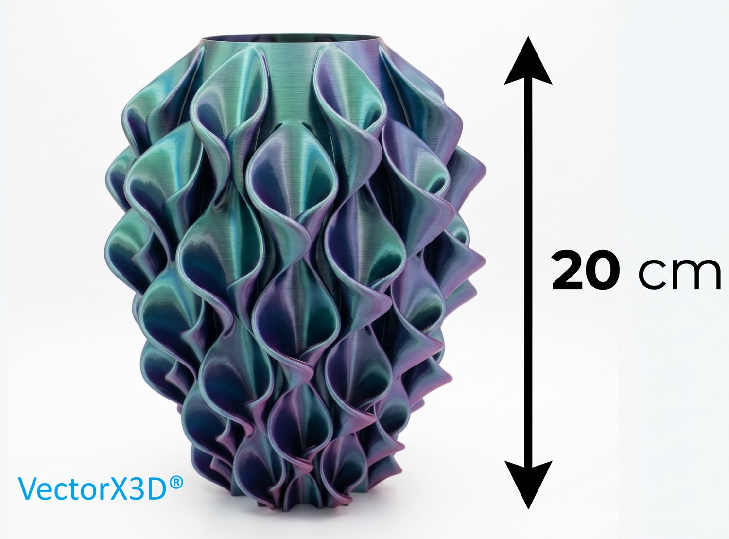 Lé Vase "Multiverse" 3 Kleuren in 1 vaas - Milieuvriendelijk - Uniek - 100% Waterdicht - Home Deco - Huis Decoratie - Verjaardag Kerst Cadeau Geschenk VectorX3D® 3D Vaas Waar Organische Kunst en Nederlandse Innovatie Elkaar Ontmoeten 20cm Hoog