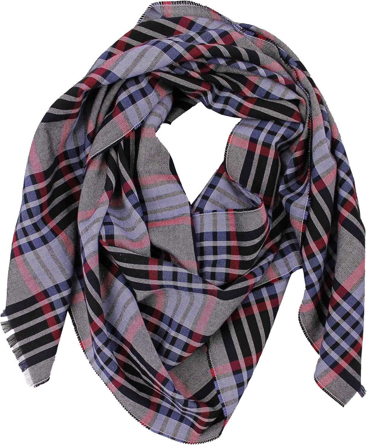 Herensjaal Katoen Geruit Zwart Blauw Rood - Zomer & Winter