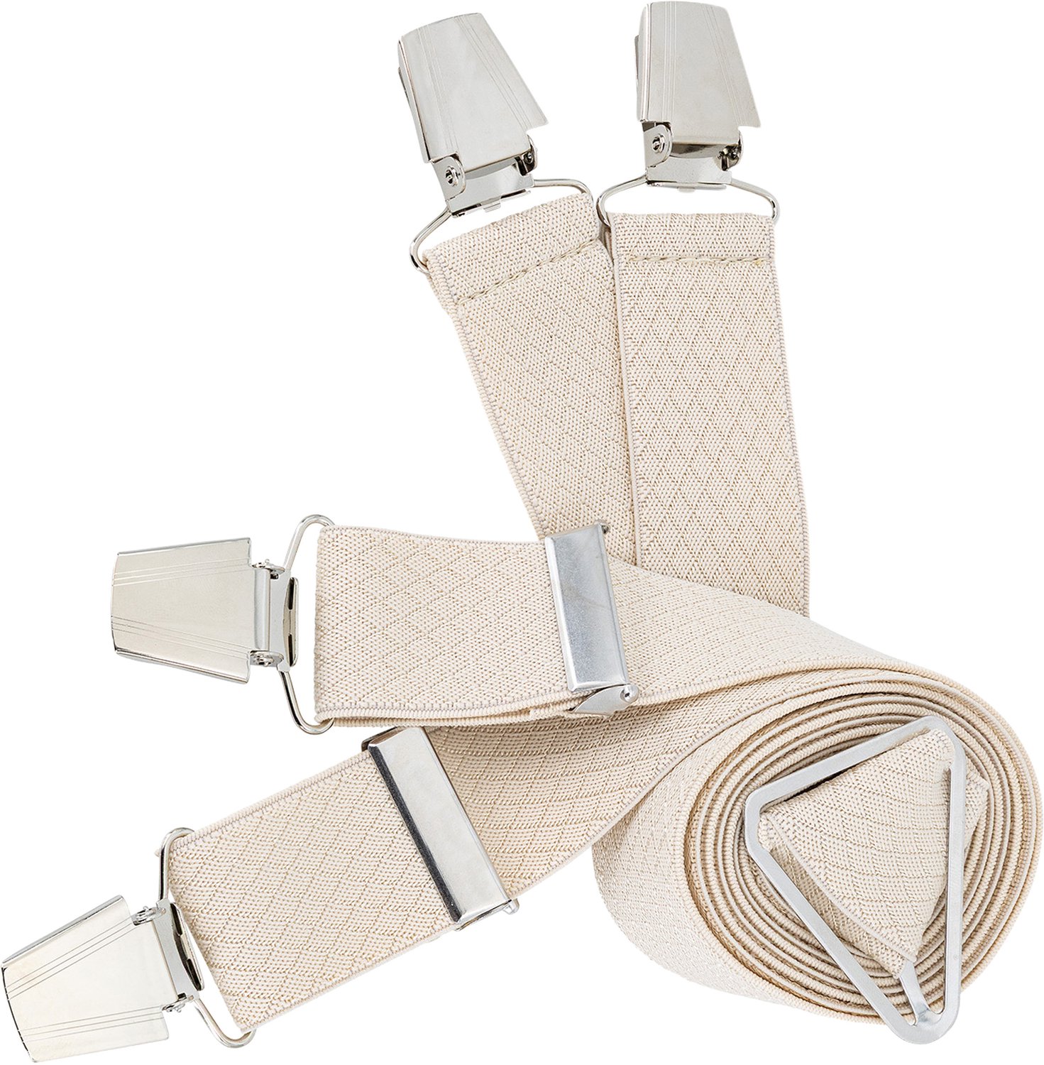 LINDENMANN heren bretels met extra sterke clips X-vorm - beige dessin