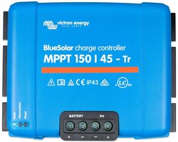 Zonnepaneel Omvormer 150 V 45 Amp - MPPT Laadregelaar - Kunststof Behuizing - Blauw - Voor Batterijopslag