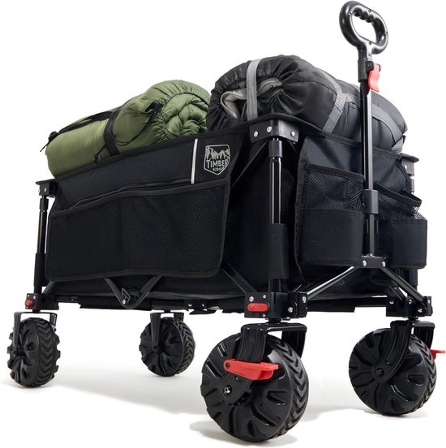 Festival Trolley - Campingkar - Spullen buiten vervoeren - Met remmen - 200L inhoud - Zwart