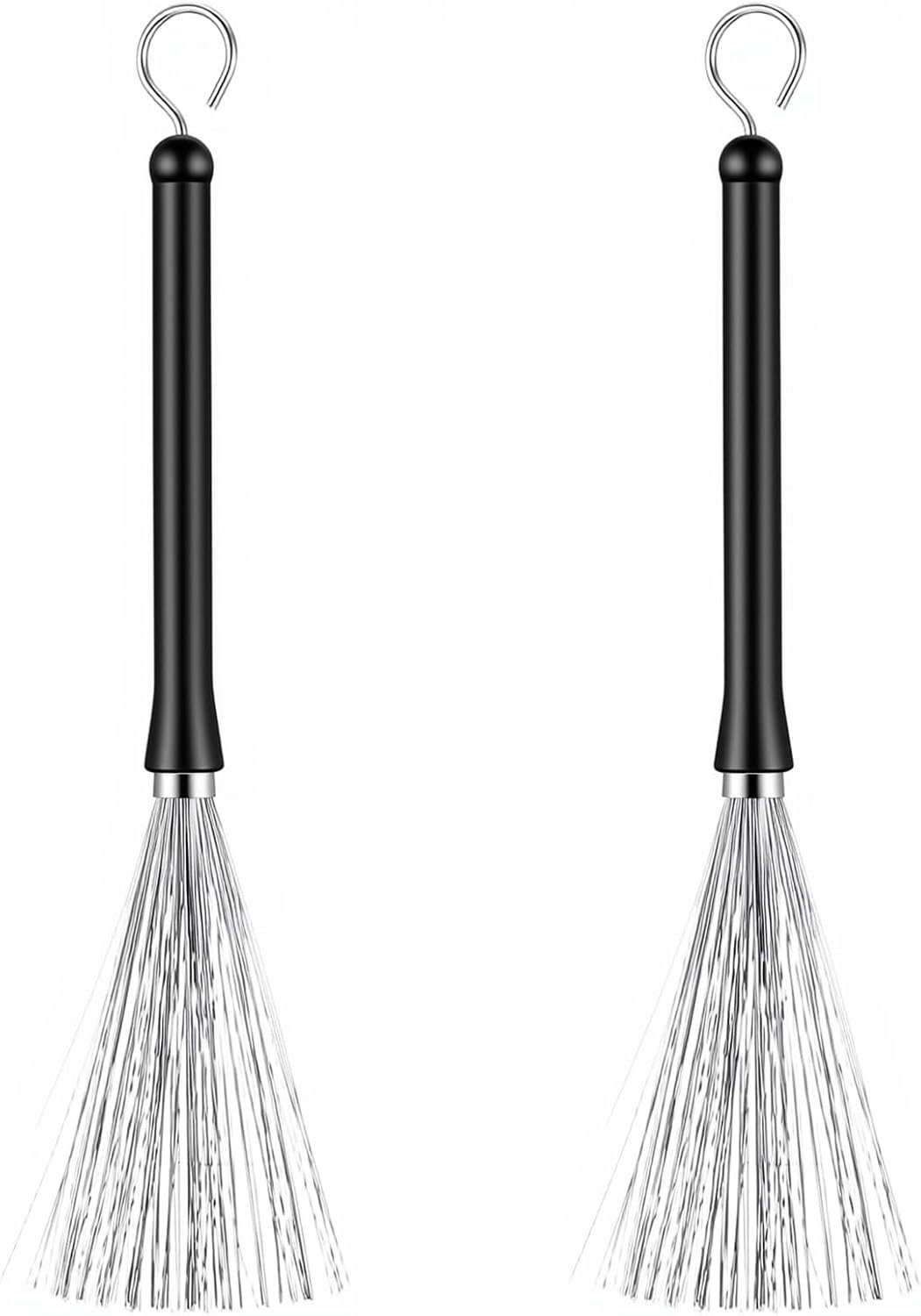 Drum brooms set van 2 - RVS met flexibele metalen draden - Klassiek geluid - Ideaal voor jazzmuziek - Vemera