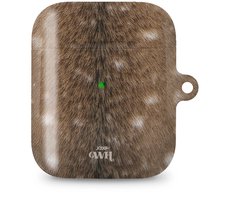 xoxo Wildhearts hoesje geschikt voor AirPods 1 & 2 - Bambi Bliss - Ook als telefoonhoesje verkrijgbaar - schokbestendige case - koptelefoonhoes - Hoesje met dierenprint - Hert - Bruin