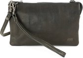 Bear Design Uma CP1119 leren clutch zwart - Callisto Pelle portemonneetasje dames - crossbody schoudertasje met polsband en 6 pasjeshouders - 13x22x4 cm
