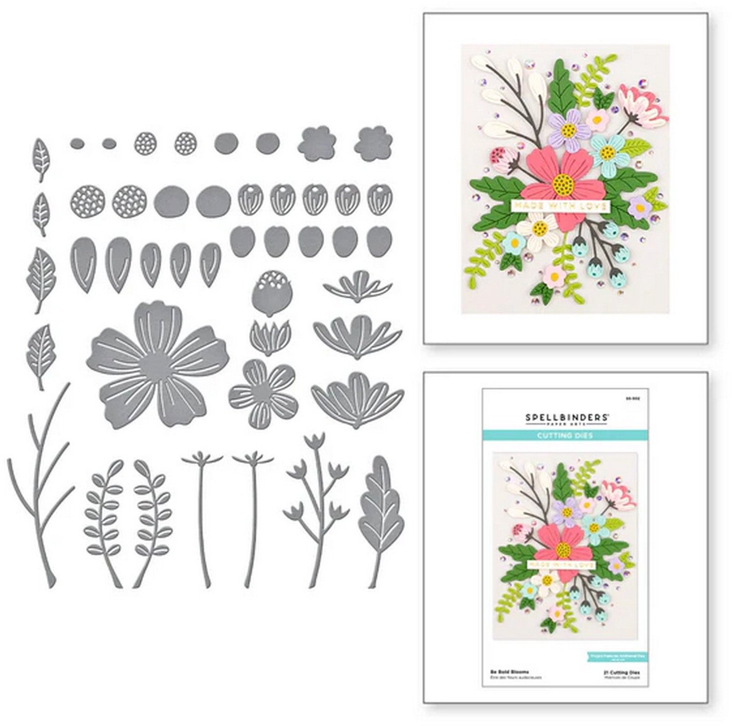 Spellbinders Snijmallen - Be Bold Blooms - 21 st.