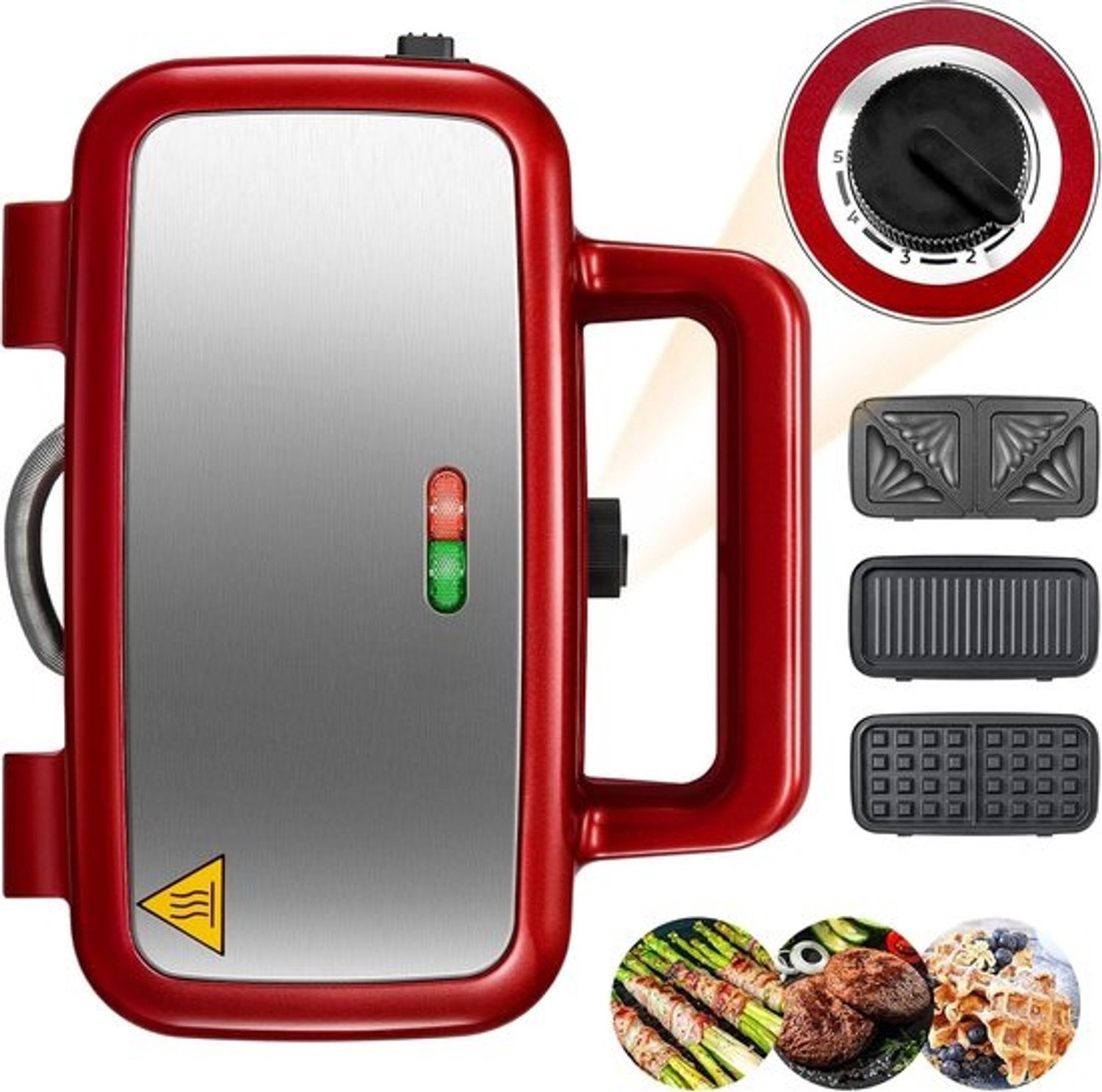 Wafelijzer met verwisselbare platen - Tosti-apparaat - Contactgrill