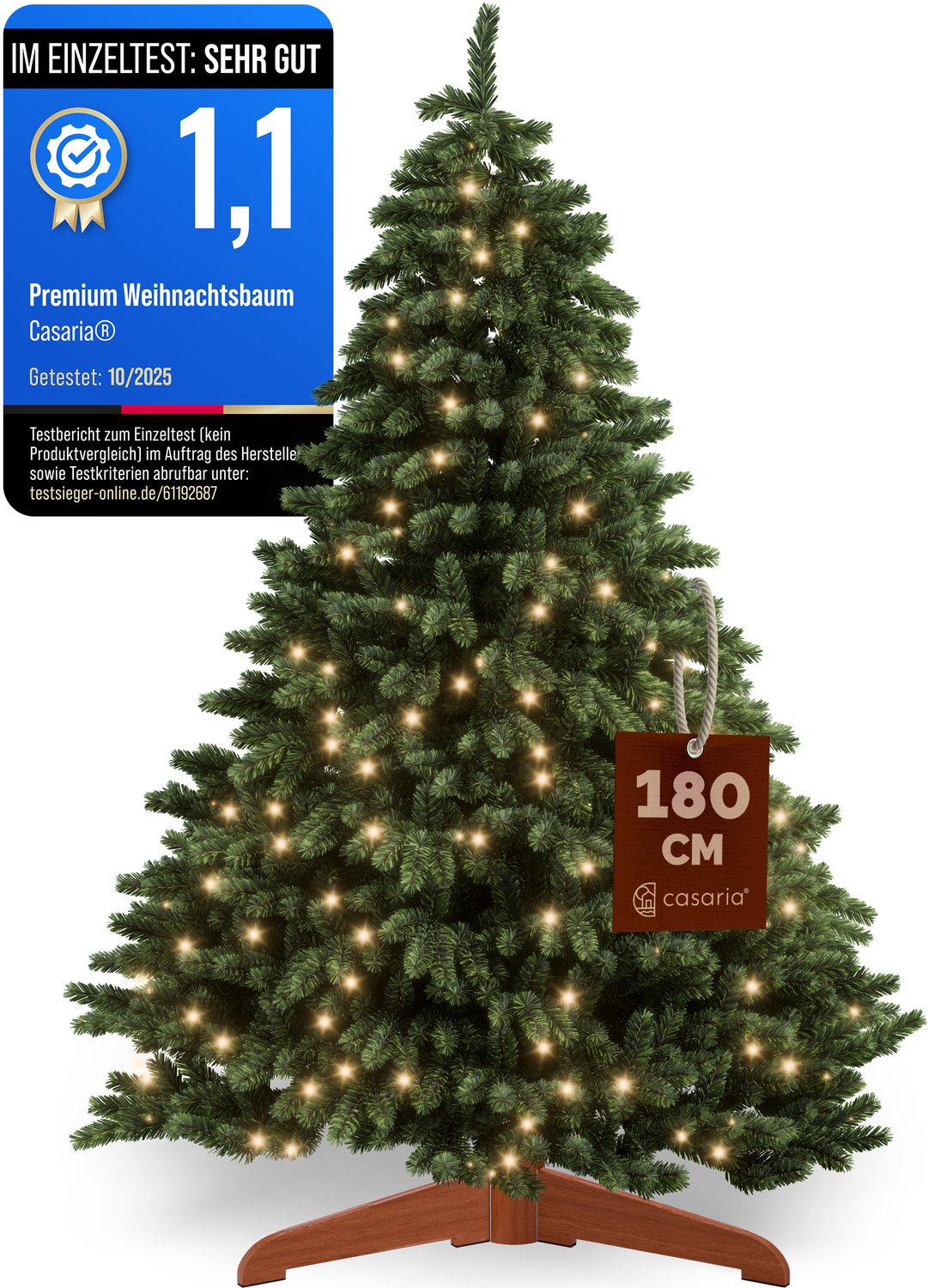 Casaria Kunstkerstboom XL - Lichtslinger 1355 Takpunten 180cm Groen