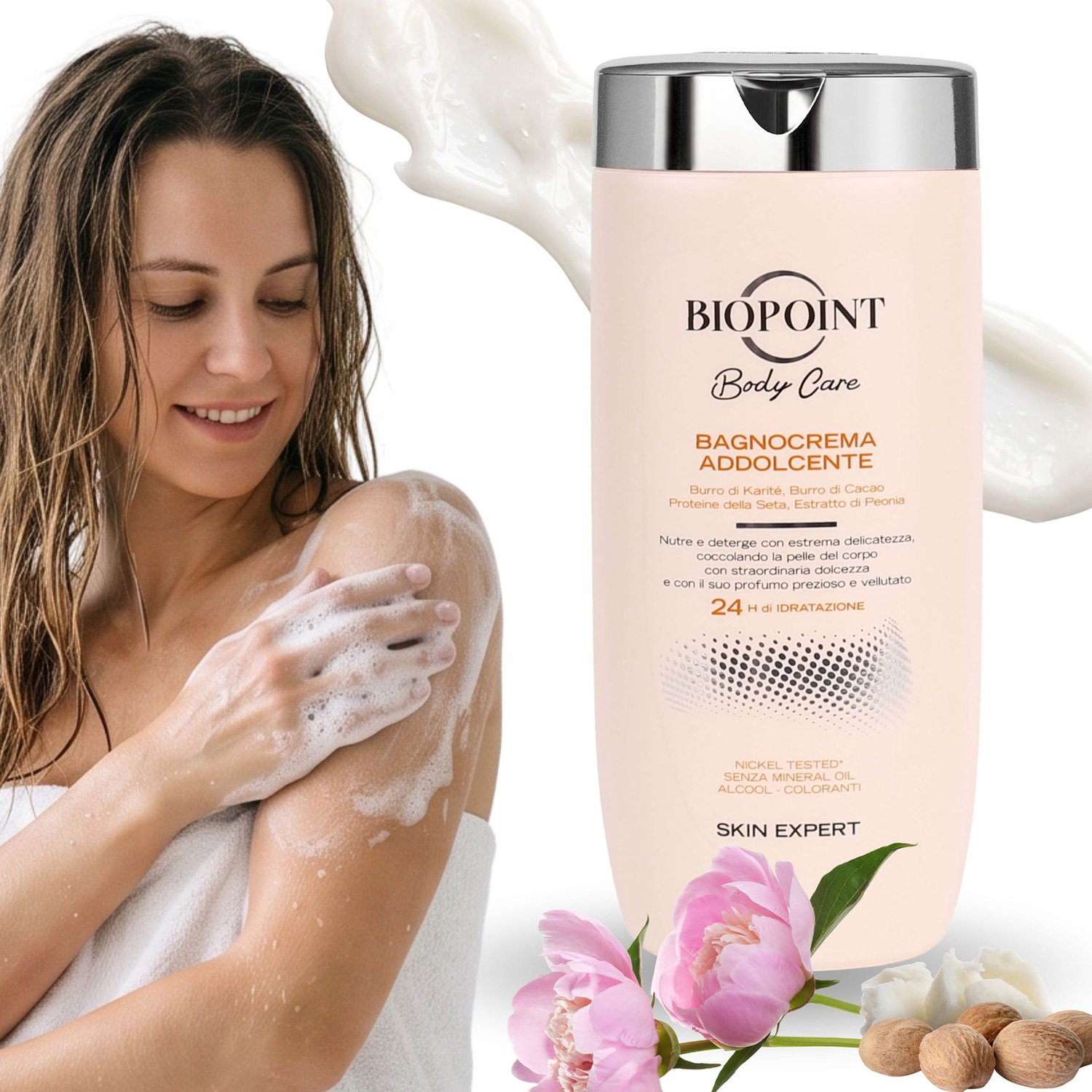Biopoint Romige, delicate douchegel VOOR DROGE HUID, HYDRATEREND 400 ml