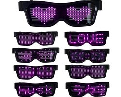 Oplaadbare LED-bril met Bluetooth-appbediening - Voor feestjes en evenementen