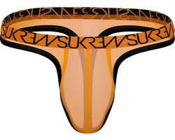 SUKREW Sheer Low-Rise Thong Blaze - MAAT S - Erotisch Heren Ondergoed - String voor Man - Sexy mannen String