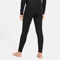 Achteraanzicht van een kind in een zwarte thermobroek met nauwsluitende enkels.