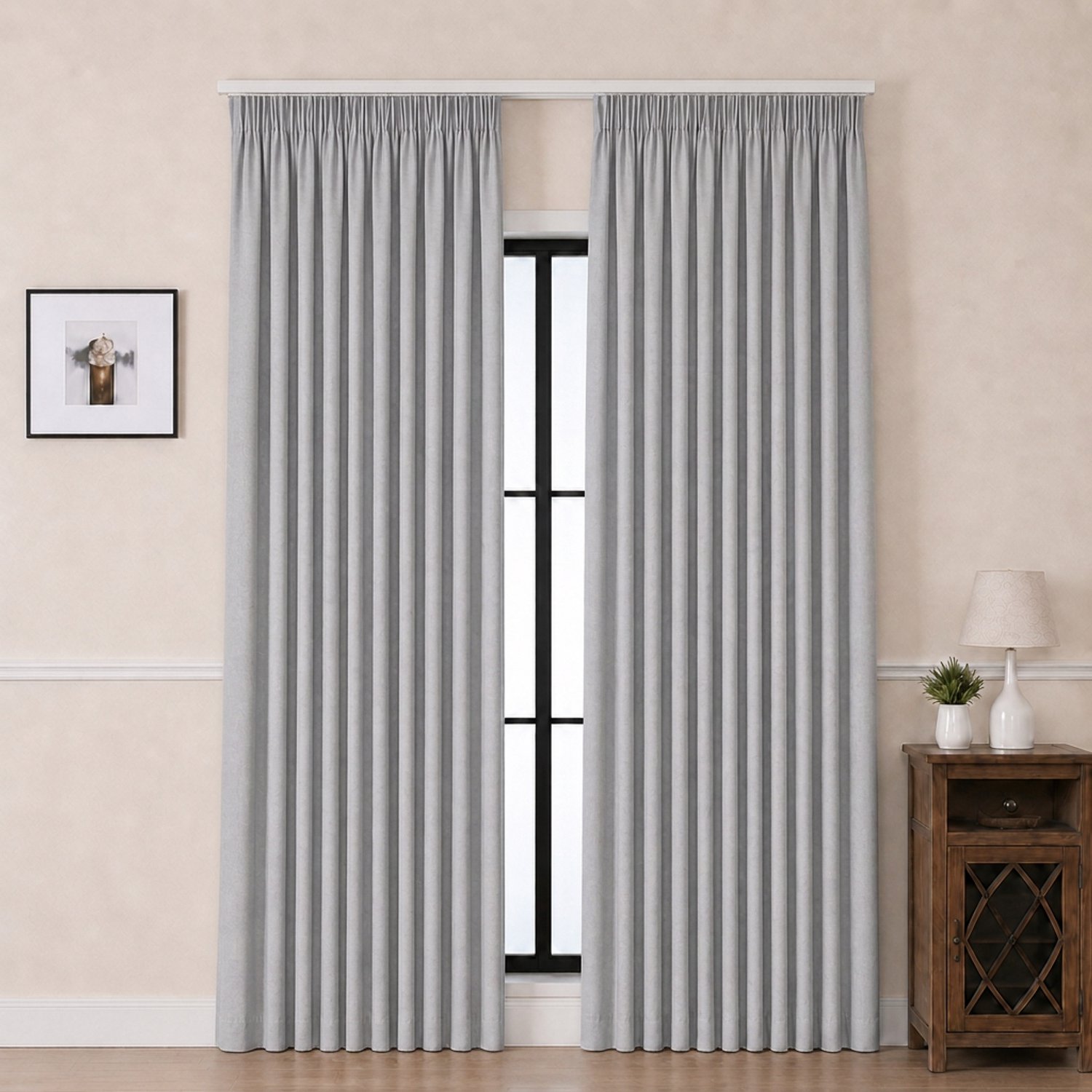 Everyday Elegance Kant en klare Gordijnen met Haken (Potloodplooi) – 100% Verduisterend Blackout – 132x260 CM – Grijs – Everyday Elegance Premium