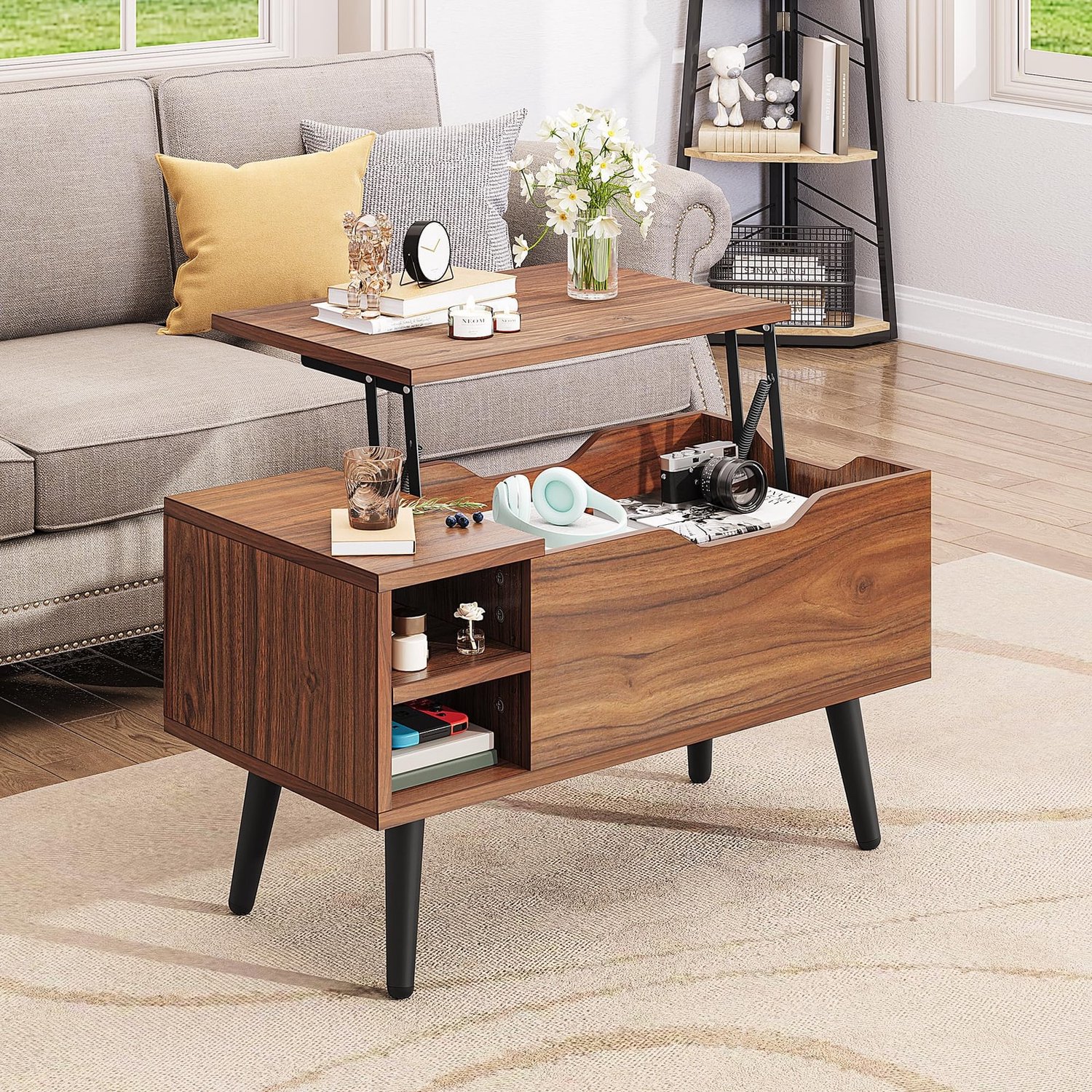 Salontafel lifttop - Rustiek eiken - 80 x 40 cm