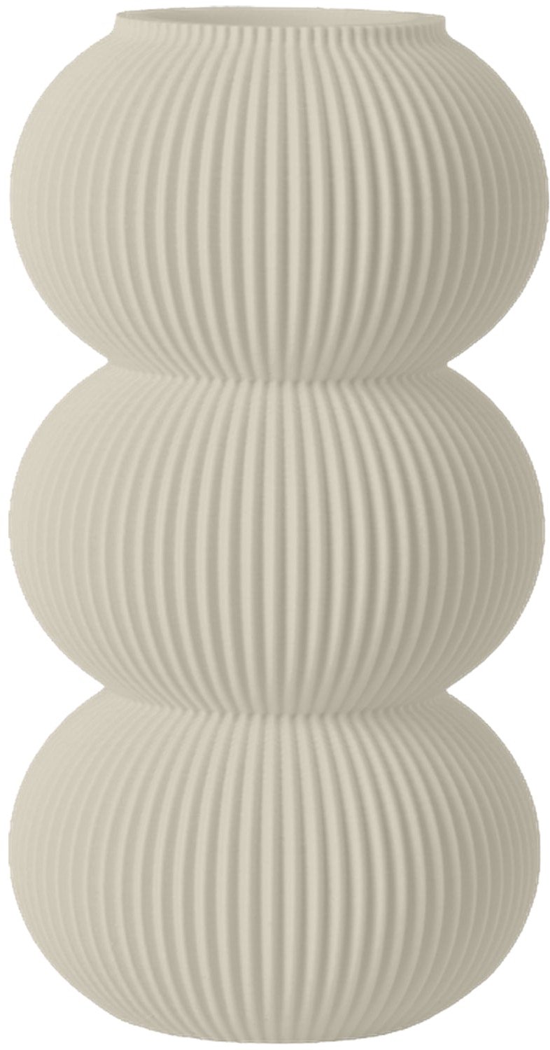 Layvo ELIN Vaas - Crème - D14 x H25 cm - droogbloemen vaas - organische vaas - gerecycled plastic