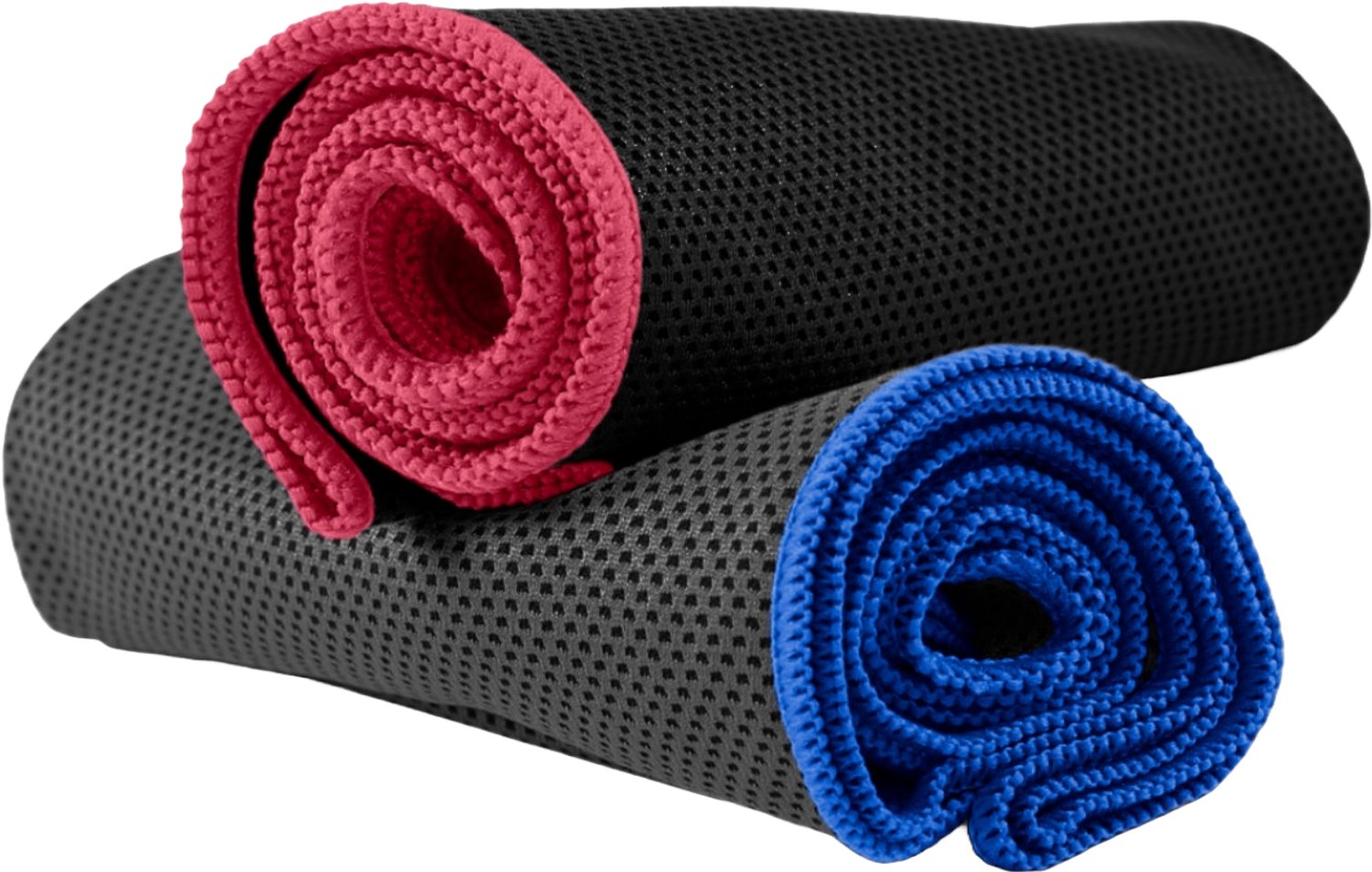 NirvanaShape - microvezel handdoek - verkoelende handdoek - koelhanddoek met directe verkoeling - ultralichte cooling towel - 100 x 30 cm - Zwart / Roze Rand