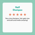 Vijfsterrenrecensie voor Naïf Shampoo: maakt het haar heerlijk zacht en ruikt geweldig.