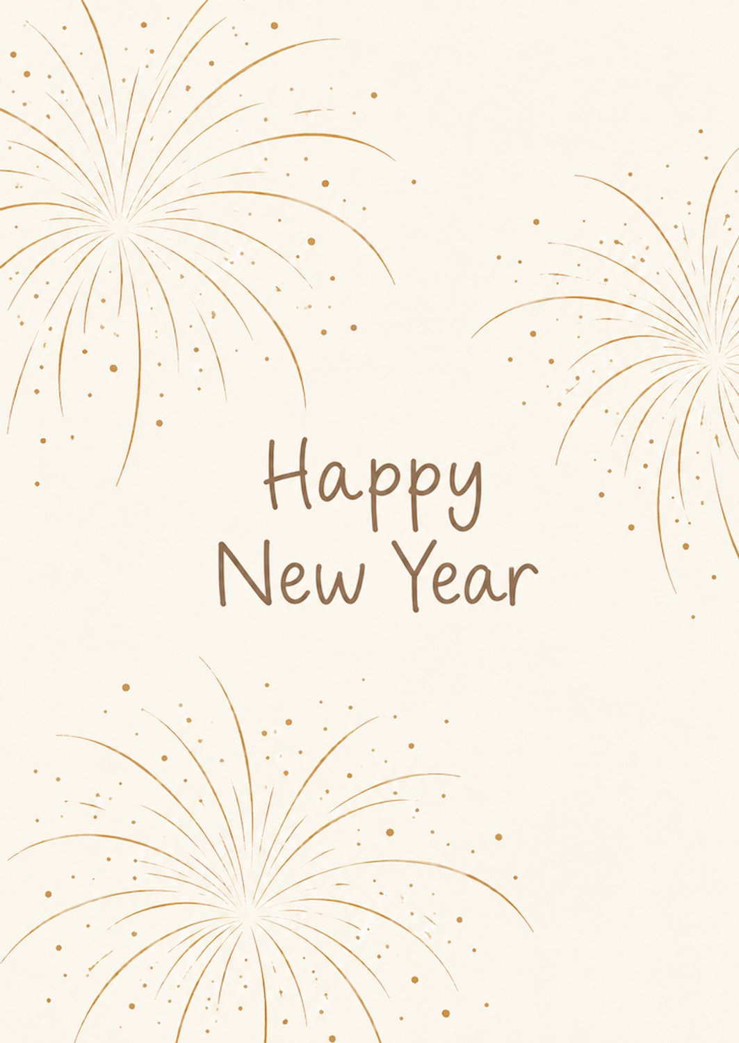 Nieuwjaarskaart Happy New Year met vuurwerk – A6 kaart voor een feestelijke jaarwisseling