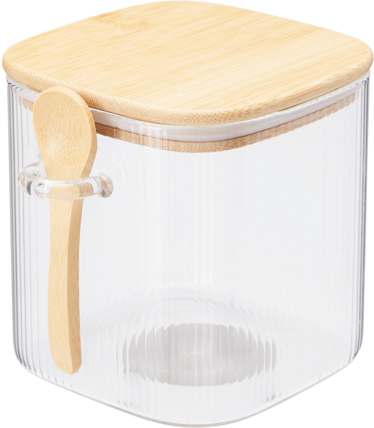 EH Excellent Houseware - Glazen containers met deksels ZUNI, geribbeld glas