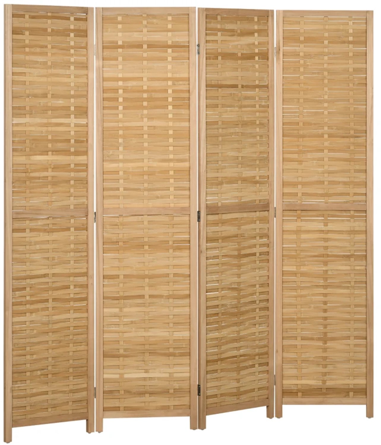 ZYLARO Scheidingswand - 4-delig - 160 x 170 cm - Opvouwbaar - Bamboe - Privacyscherm - Voor woonkamer en slaapkamer - Naturel natuurlijk hout