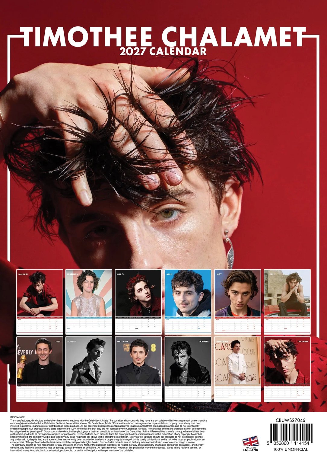 Timothee Chalamet A3 Kalender 2027