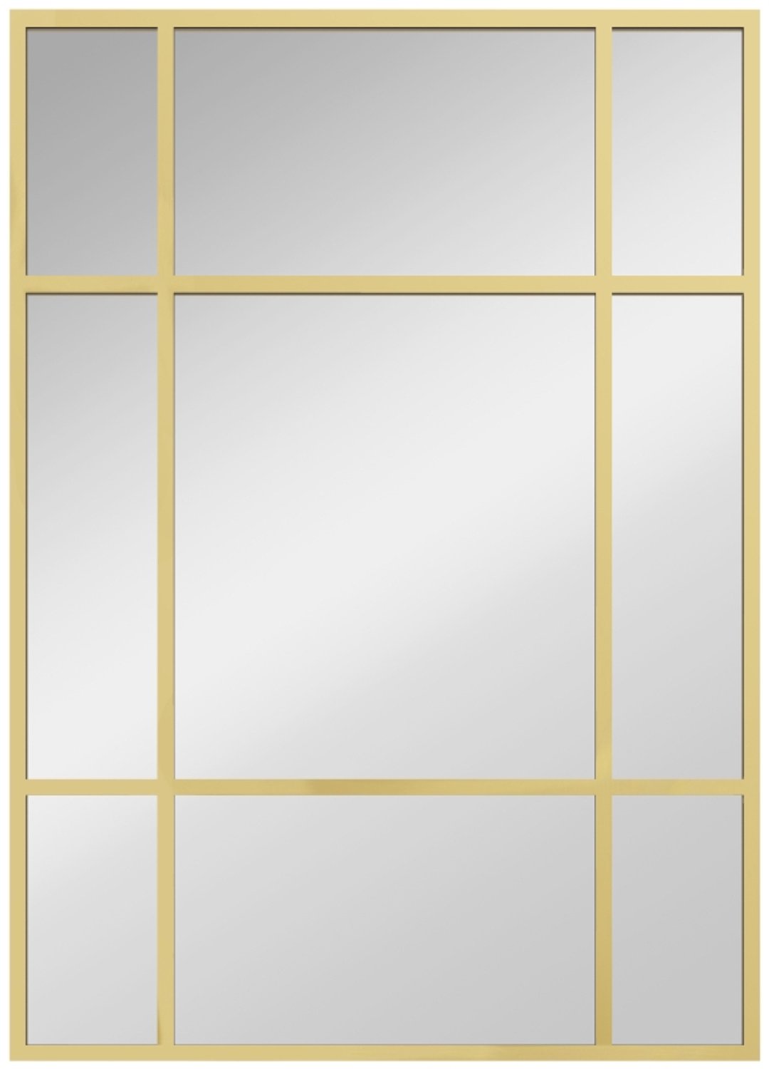 ZYLARO Wandspiegel - Metalen frame - Gouden strepen - Meerlaags glas - 50 x 2 x 70 cm