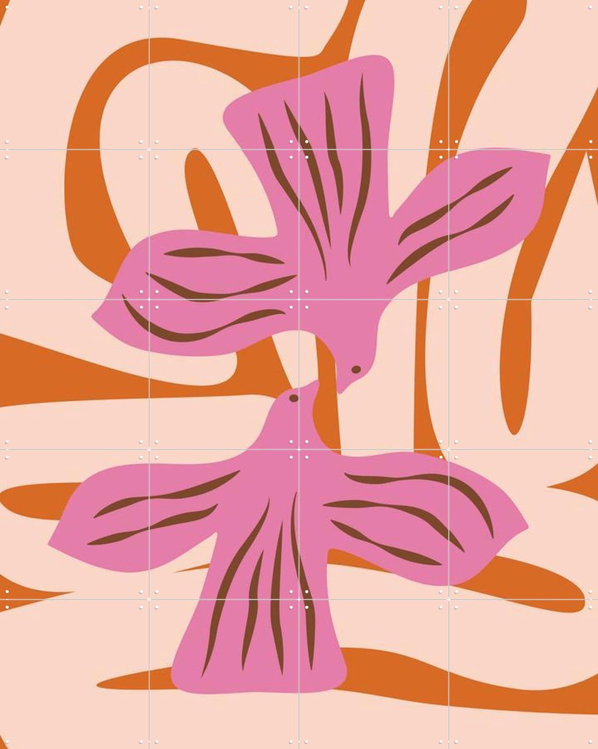 IXXI Cheeky Orange, Studio Wool - 80 x 100 cm - Grote wanddecoratie en posters - Illustraties, Modern, Speels, Kleurrijk, Woonkamer, Gang, Slaapkamer Roze / Oranje