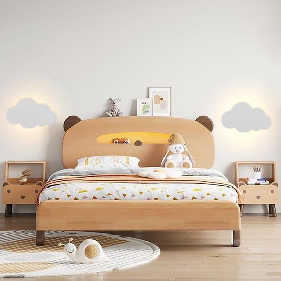 LED muurlamp met aanraakschakelaar voor kinderen, dimbaar nachtlampje voor binnen, warm wit wandlamp met stekker, modern wolken muurverlichting, bedlampje voor jongen en meisje, babykamer, slaapkamer en woonkamer [Energieklasse F] — afbeelding 3